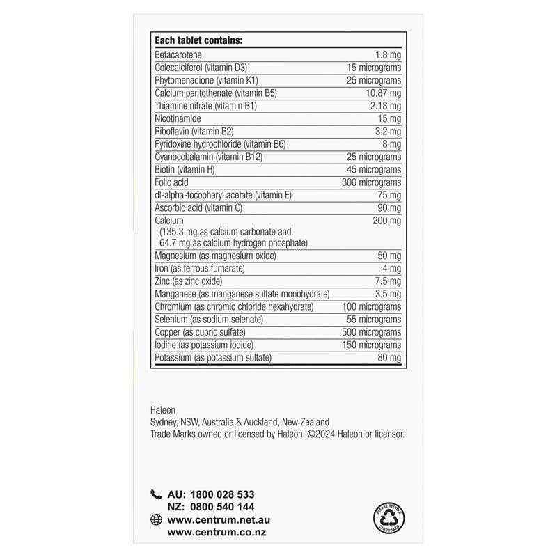 Centrum Advance Multivitamin 50+ 100 Tablets