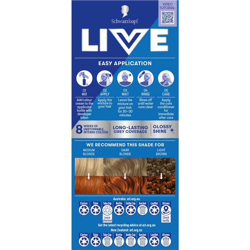 Schwarzkopf Live Colour Permanent 7.77 Pure Copper