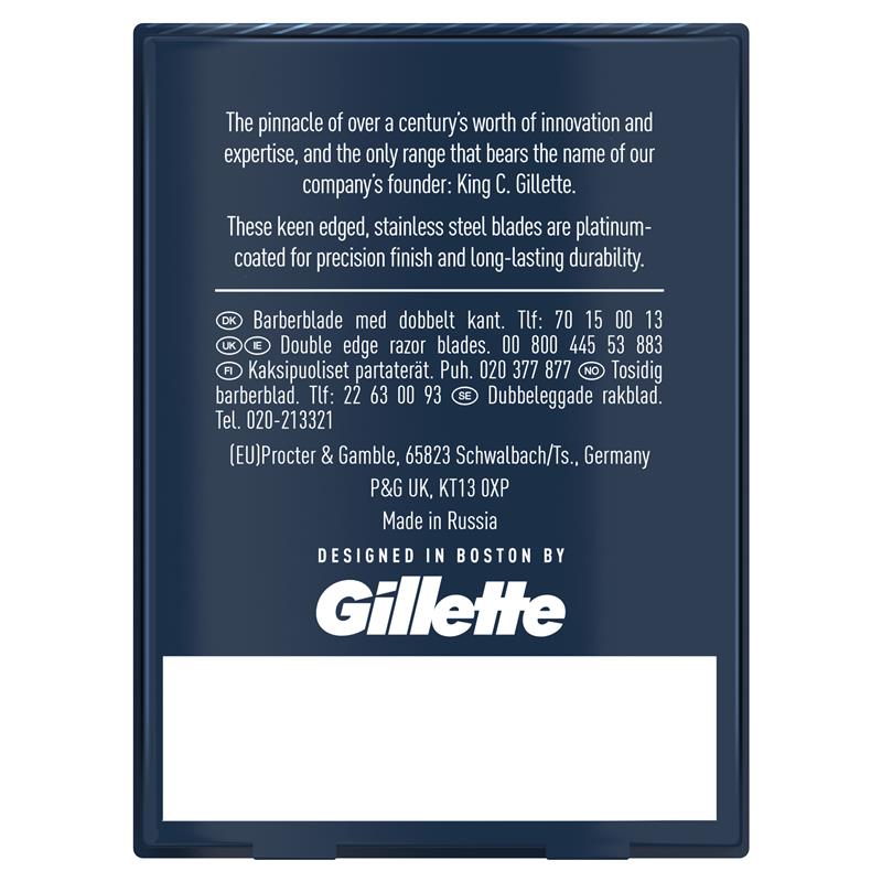 King C Gillette Double Edge Safety Razor Blades 10 Pack