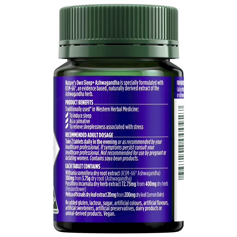 Nature's Own Sleep+ Ashwagandha 60 Tablets