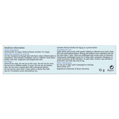 Canesten Plus 1% Cream 15g -  Clotrimazole + Hydrocortisone - GimmeNow
