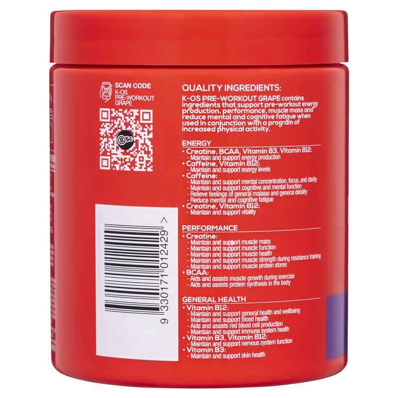 BSc K-OS Pre-Workout Grape 300g