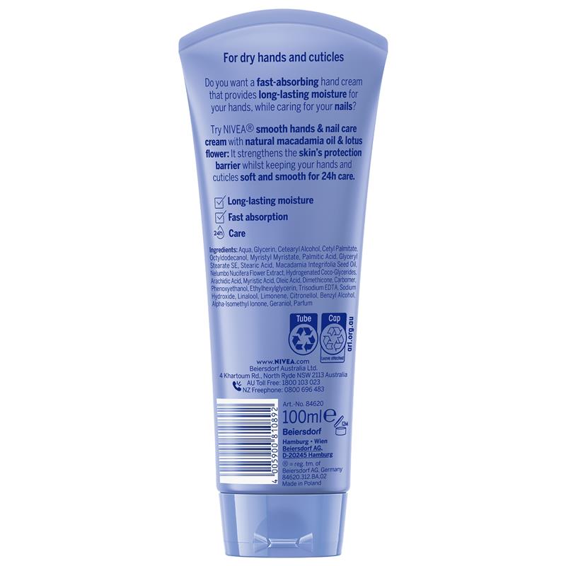 NIVEA Smooth Hands & Nail Care Hand Cream 100ml