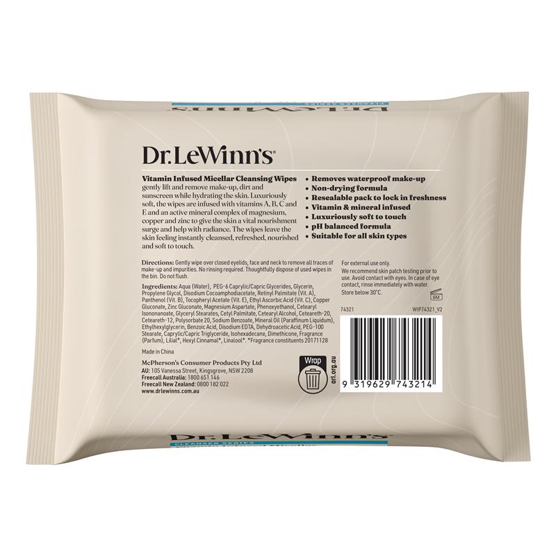 Dr. LeWinn's Cleanser Series Micellar Wipes 25 Pack