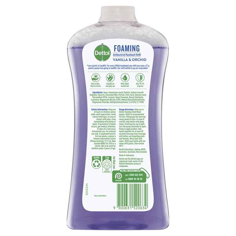 Dettol Antibacterial Foaming Hand Wash Vanilla & Orchid Refill 900ml