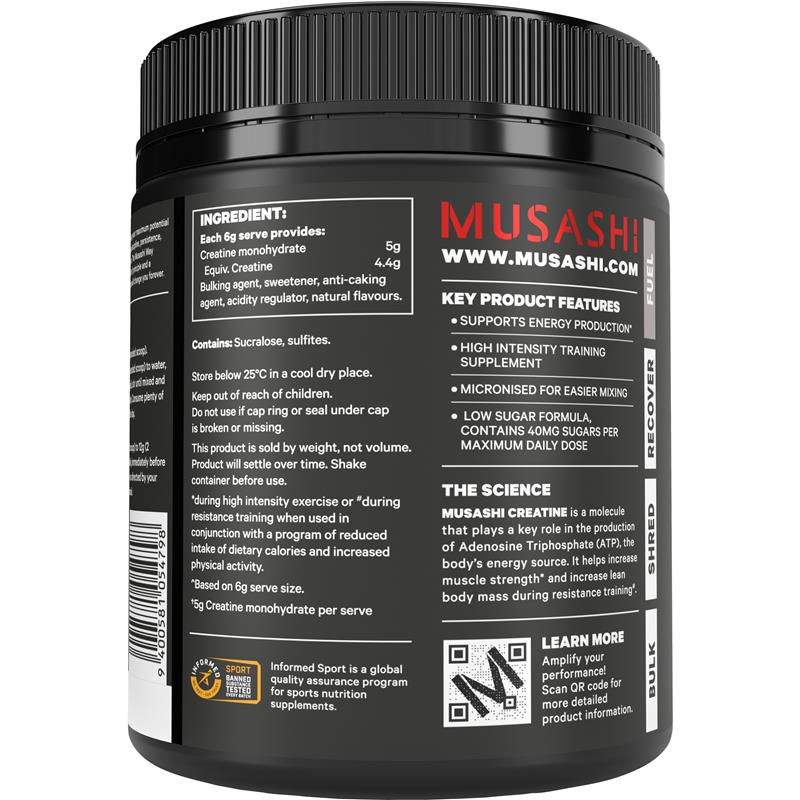 Musashi Creatine Monohydrate Berry Flavour 420g