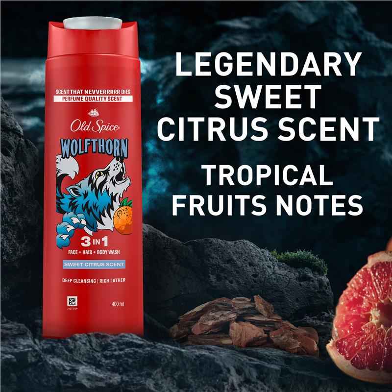 Old Spice Wolfthorn 3 in 1 Body Wash 400ml