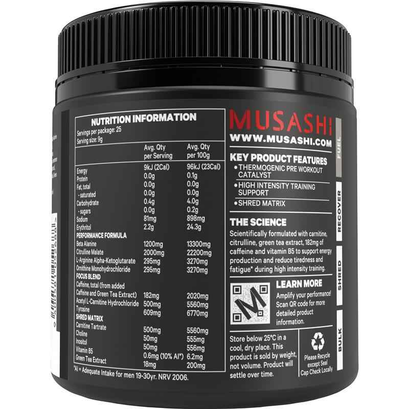 Musashi Pre Workout Shred Watermelon 225g