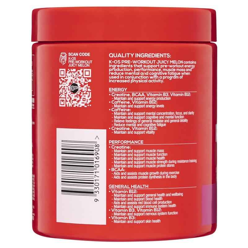 BSc K-OS Pre-Workout Juicy Melon 300g