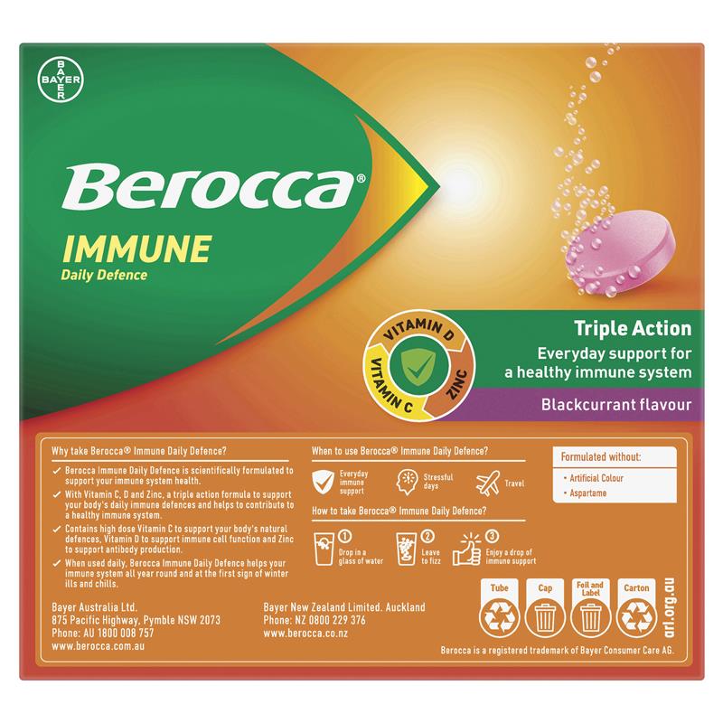 Berocca Immune Daily Defence Blackcurrant 60 Effervescent Tablets Exclusive Size - GimmeNow