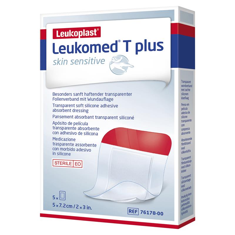 Leukomed T Plus Skin Sensitive Transparent 5cm x 7.2cm 5 Pack