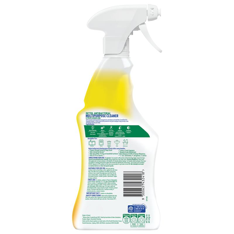 Dettol Multipurpose Cleaner Citrus Lemon Lime Trigger 750ml