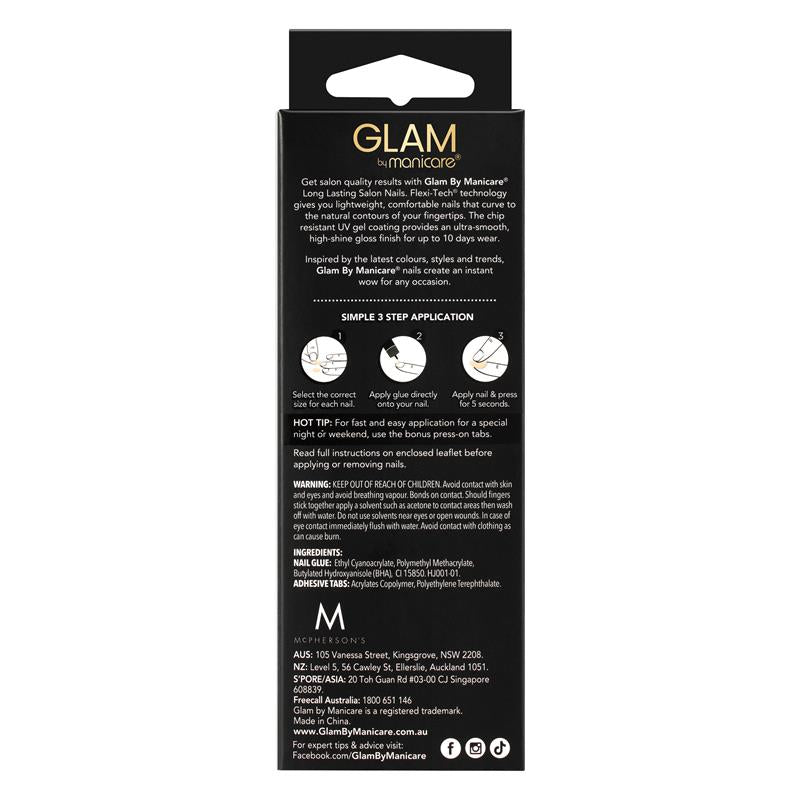 Glam By Manicare Press On Nails French Pink Short Square French Kit
