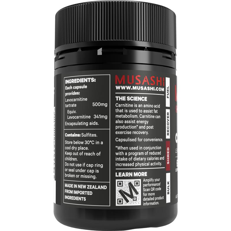 Musashi Carnitine 500mg 60 Capsules