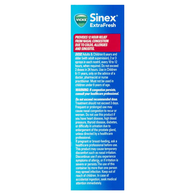 Vicks Sinex Extra Fresh Menthol Nasal Spray 15mL