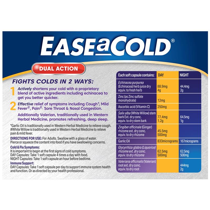 Ease a Cold Cough Cold & Flu Day & Night 24 Capsules