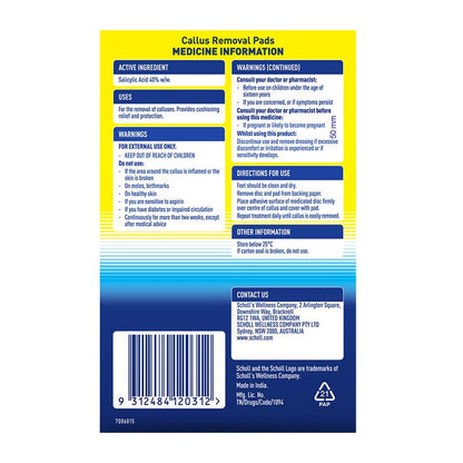 Scholl Callous Removal Medicated Disc Pads System 4 pack