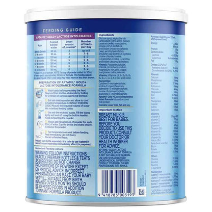 Aptamil Gold+ Lactose Intolerance Baby Infant Formula From Birth to 12 Months 900g