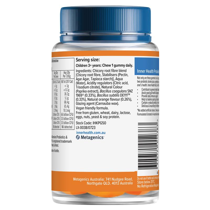 Inner Health Kids 3 in 1 Probiotic Gummies 50 Pack