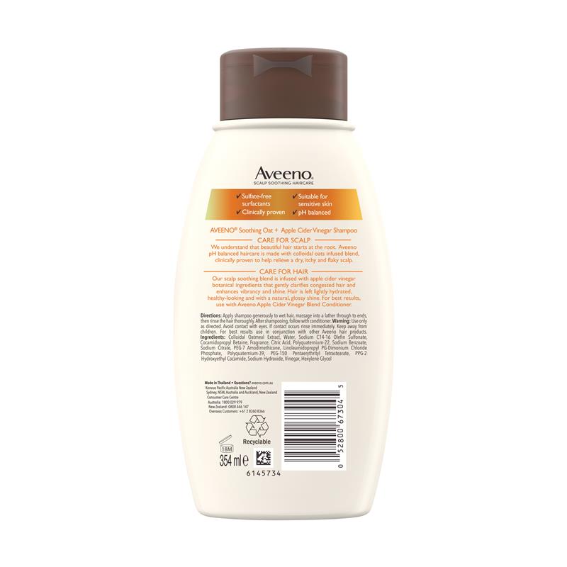 Aveeno Apple Cider Vinegar Clarifying Shampoo for Dull Hair 354mL