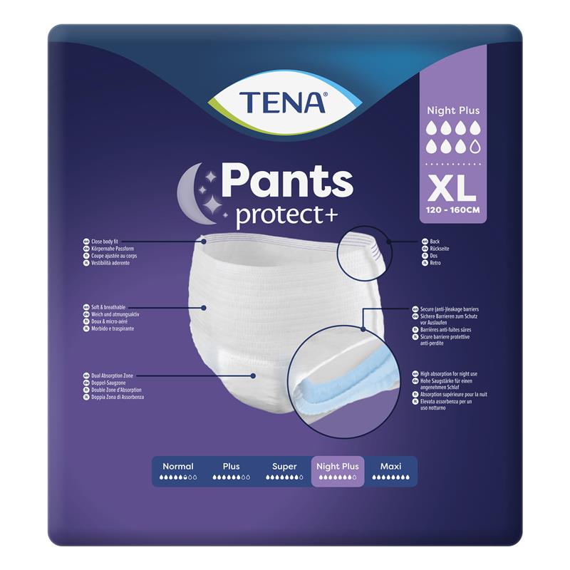 Tena Pants Night Plus X Large 10 Pack