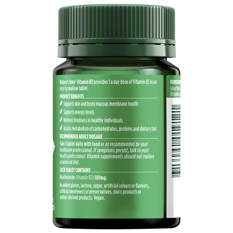 Nature's Own Vitamin B3 500mg 60 Tablets
