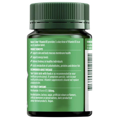 Nature's Own Vitamin B3 500mg 60 Tablets