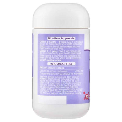 Nature's Way Kids Smart Calcium + Vitamin D 50 Chewable Capsules