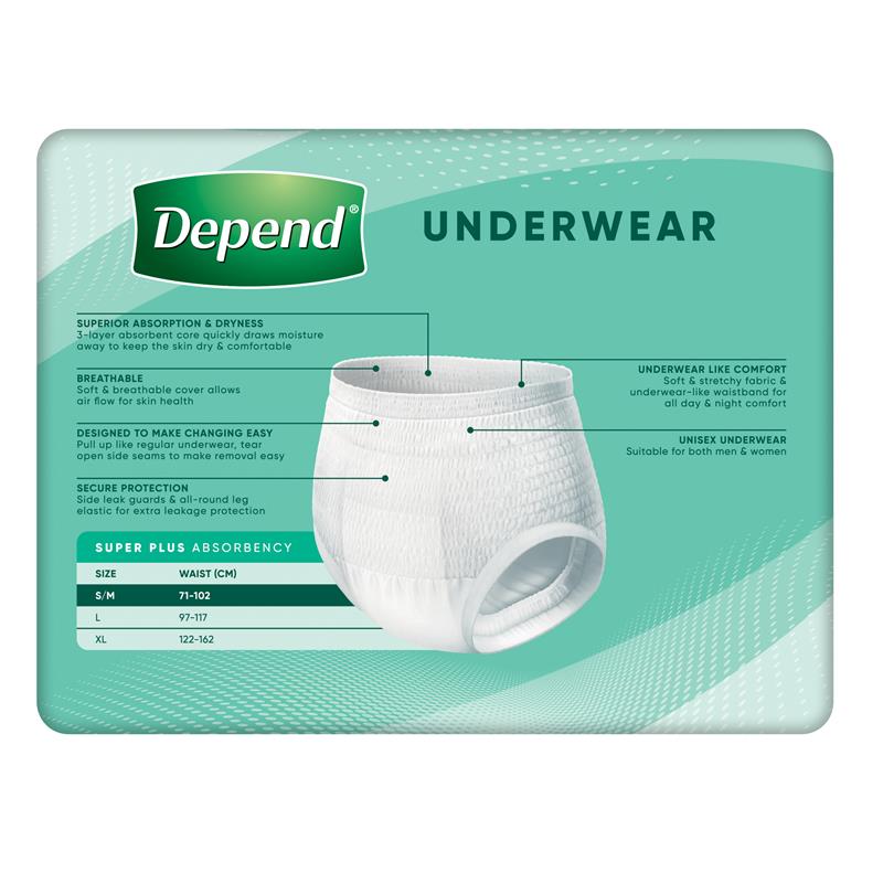Depend Expert Care Incontinence Underwear Super Plus S/M 10 Pack