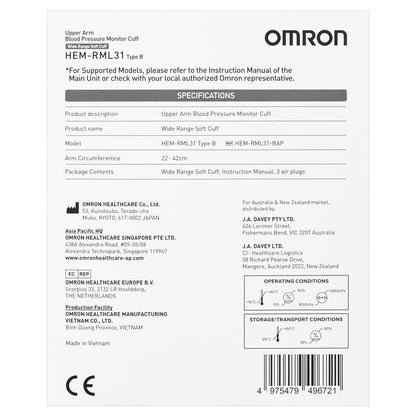 Omron Blood Pressure Cuff HEM-RML31 Medium/Large (22-42cm)