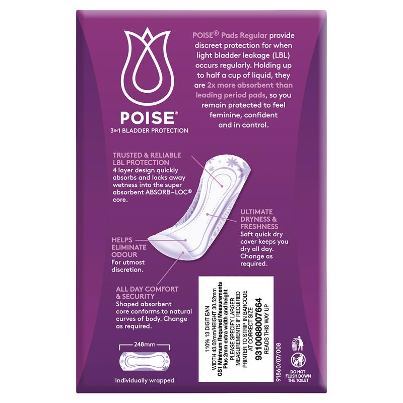 Poise Pad Regular 16