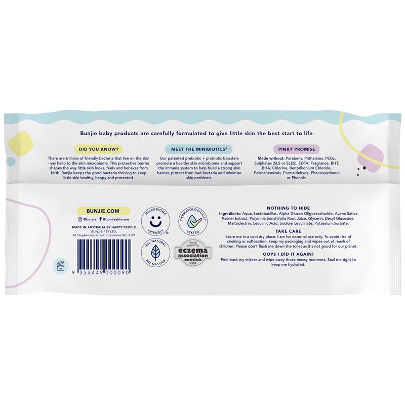 Bunjie Probiotic Baby Wipes 80 Pack
