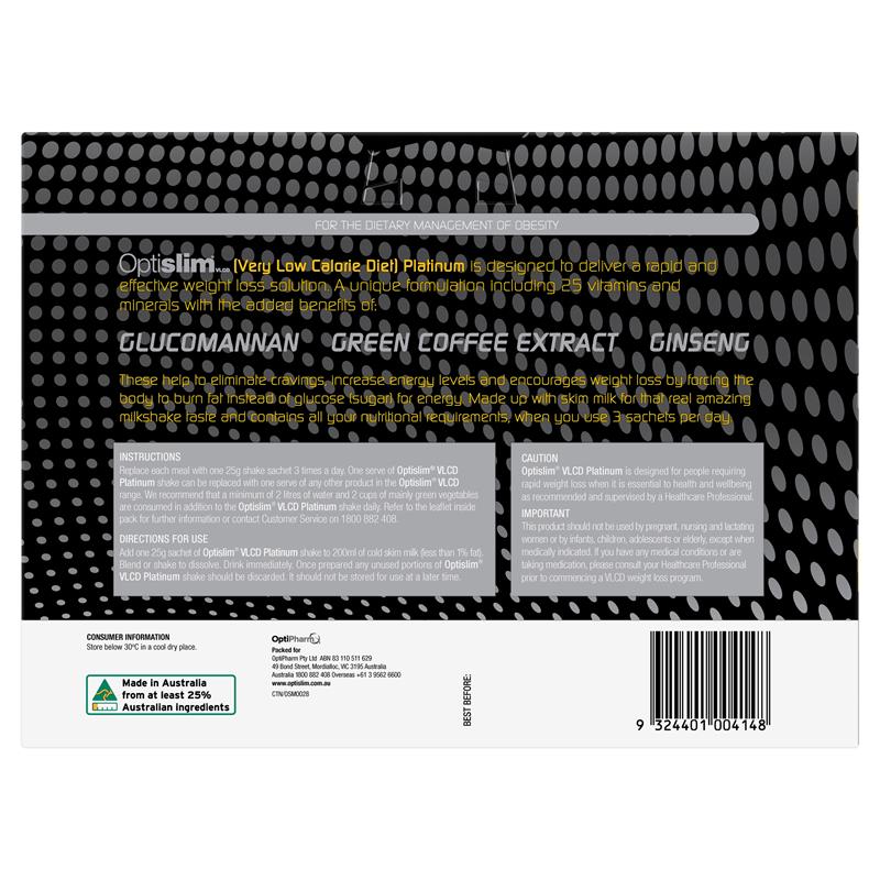 Optislim VLCD Platinum Coffee Shake 21x25g Sachets