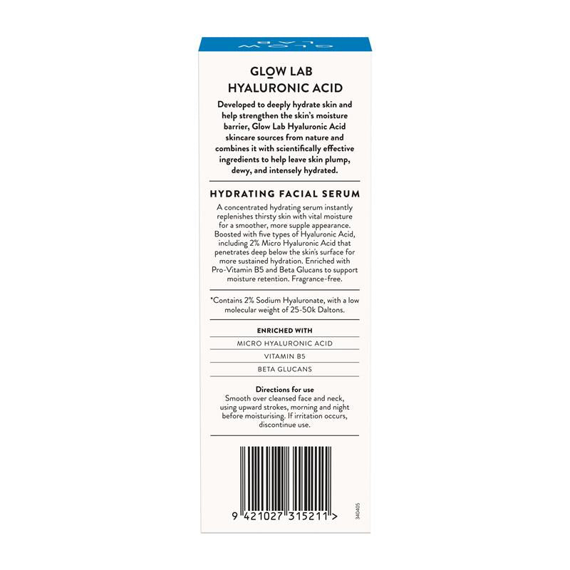 Glow Lab Hyaluronic Acid Hydrating Facial Serum 30ml