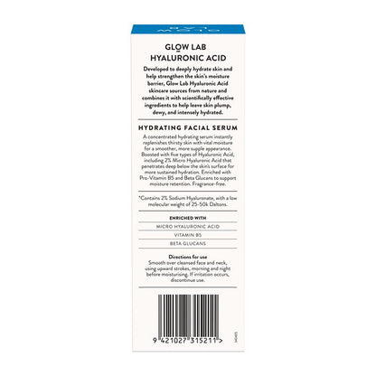 Glow Lab Hyaluronic Acid Hydrating Facial Serum 30ml