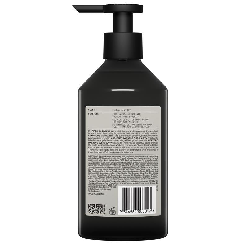 Thankyou Hand & Body Lotion Botanical Geranium Rose & Wood 500ml