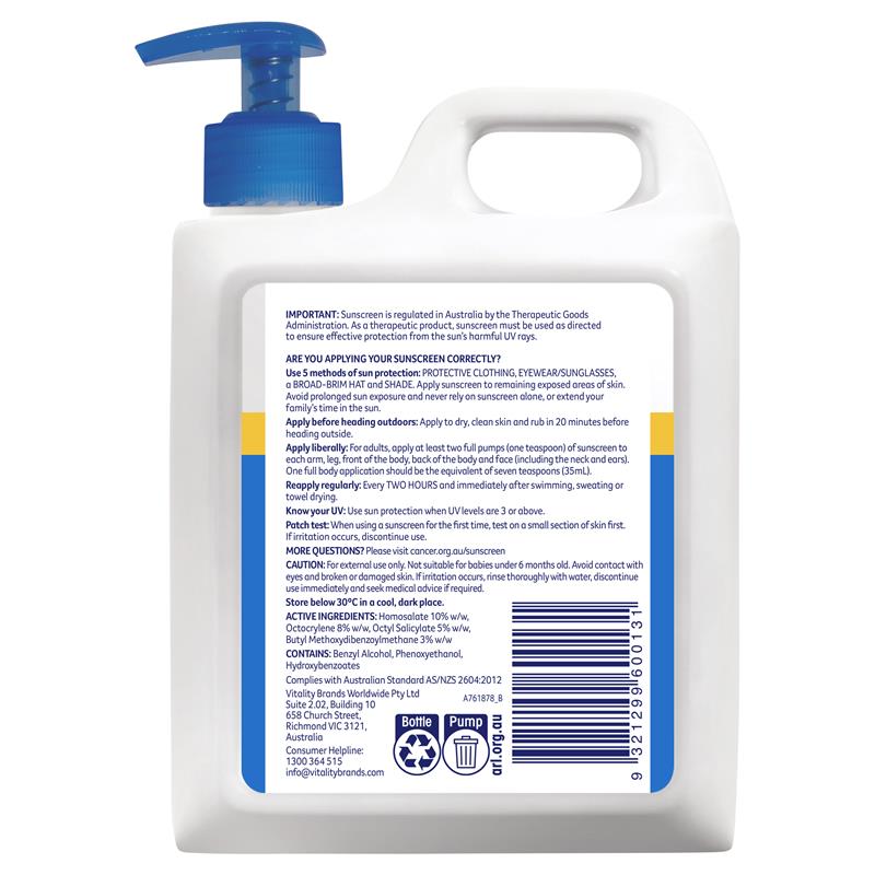 Cancer Council SPF 50+ Ultra 1 Litre