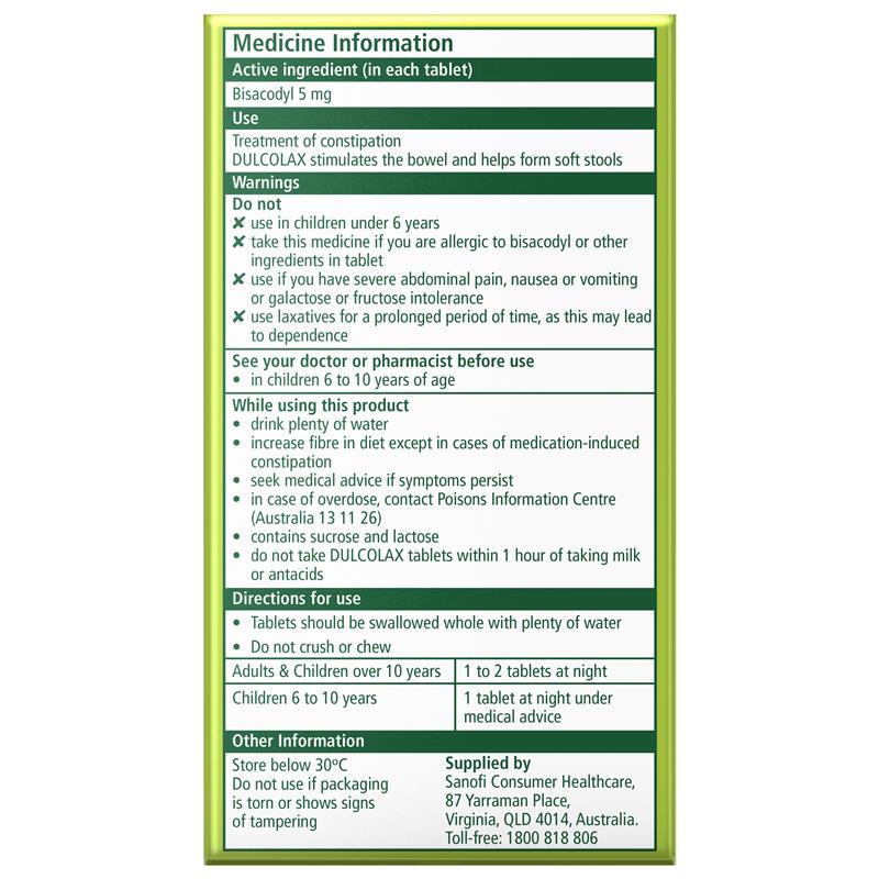 Dulcolax Laxatives 5mg 200 Tablets