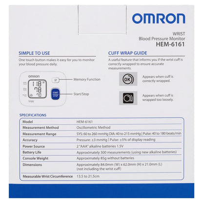 Omron HEM6161 Wrist Blood Pressure Monitor