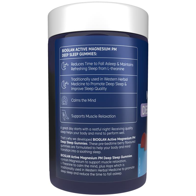 Bioglan Active Magnesium PM Deep Sleep Gummies 90 Pack