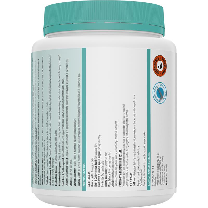 Swisse Ultiboost Odourless High Strength Wild Fish Oil 1500mg 400 Capsules