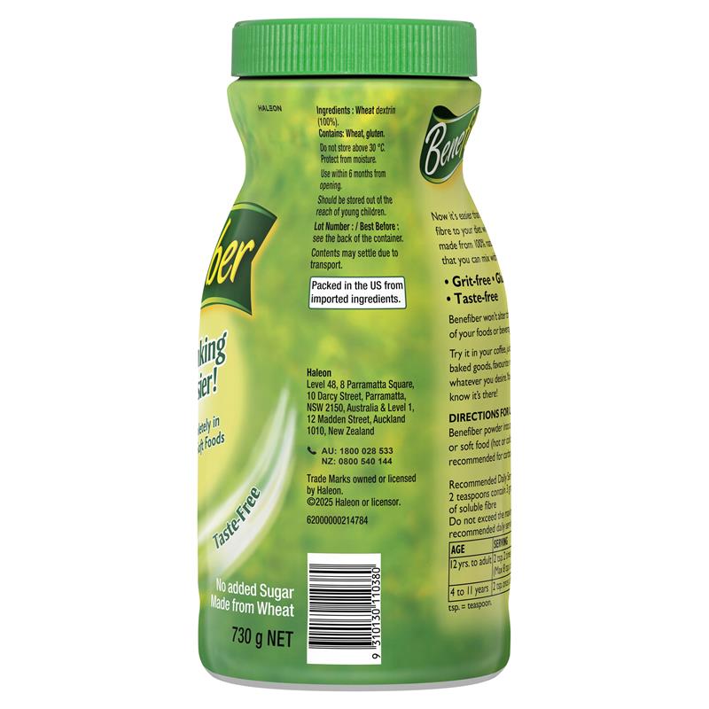 Benefiber Natural Fibre Supplement 208 Serves 730g (Exclusive Size)