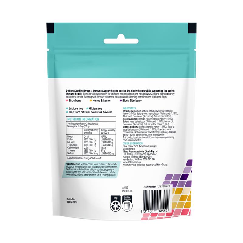 Difflam Soothing Drops + Immune Support Assorted Flavours 42 Drops