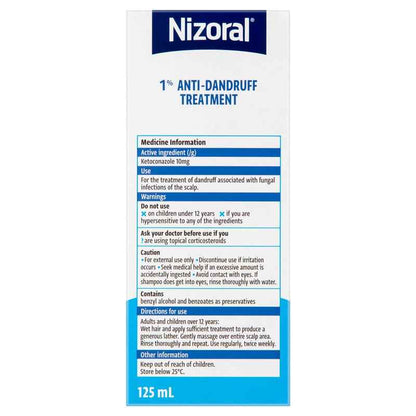 Nizoral 1% Anti-Dandruff Treatment 125ml
