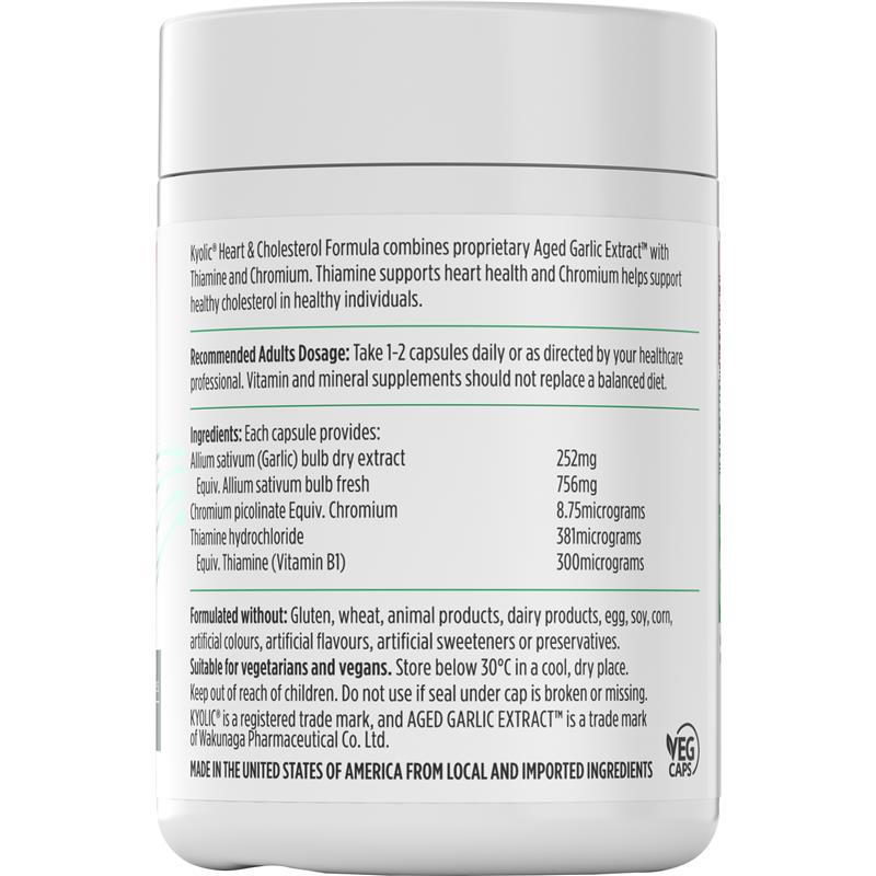 Nutra-Life Kyolic Aged Garlic Extract Heart & Cholesterol Formula 120 Capsules