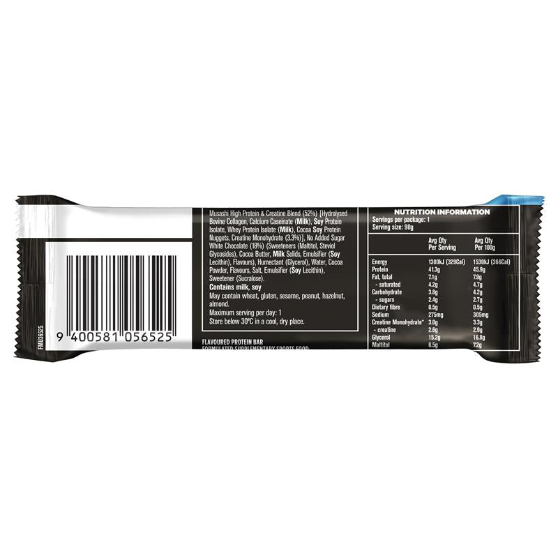 Musashi High Protein + Creatine Cookies & Cream 90g