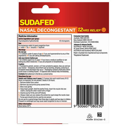 Sudafed Nasal Spray Pump Twin Pack
