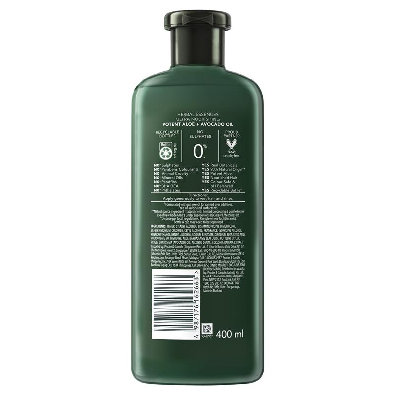 Herbal Essences Bio Renew Potent Aloe & Avocado Oil Conditioner 400ml