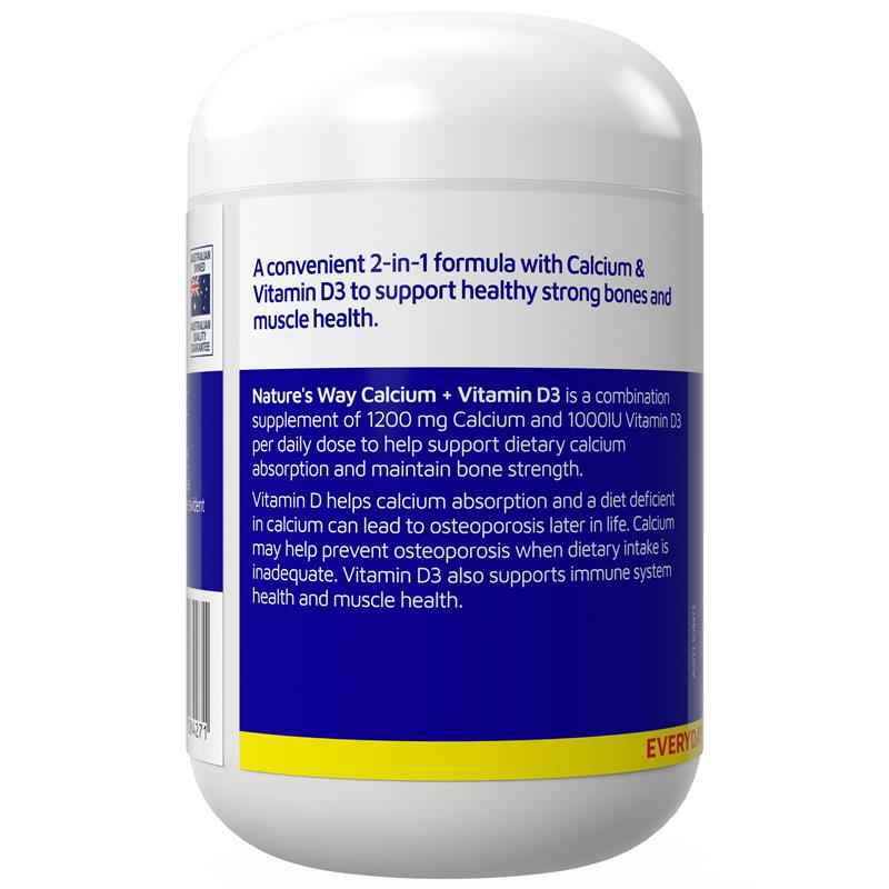 Nature's Way Calcium + Vitamin D3 200 Tablets