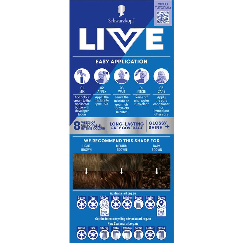 Schwarzkopf Live Colour Permanent 4.45 Rich Chocolate